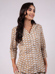Animal Print Cotton Night Suit Set