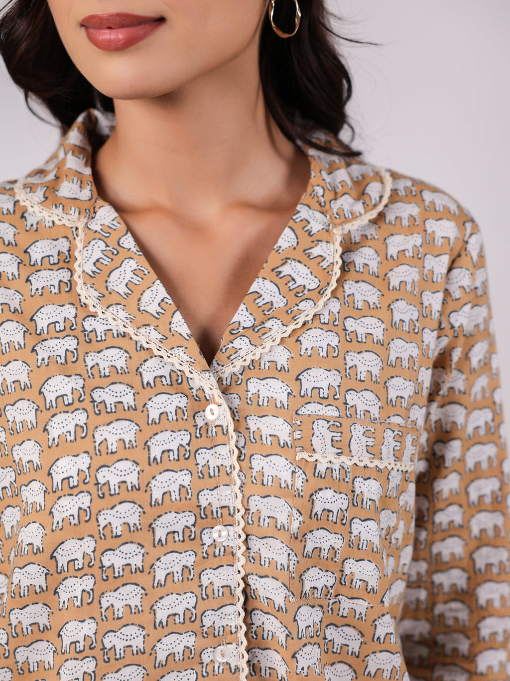 Animal Print Cotton Night Suit Set - SanskrutiHomes 