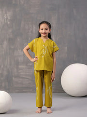 Sparrow Bird Printed Cotton Kids Night Suit - SanskrutiHomes 