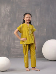 Sparrow Bird Printed Cotton Kids Night Suit - SanskrutiHomes 
