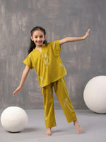 Sparrow Bird Printed Cotton Kids Night Suit - SanskrutiHomes 