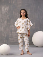 Animal Printed Cotton Kids Night Suits - SanskrutiHomes 