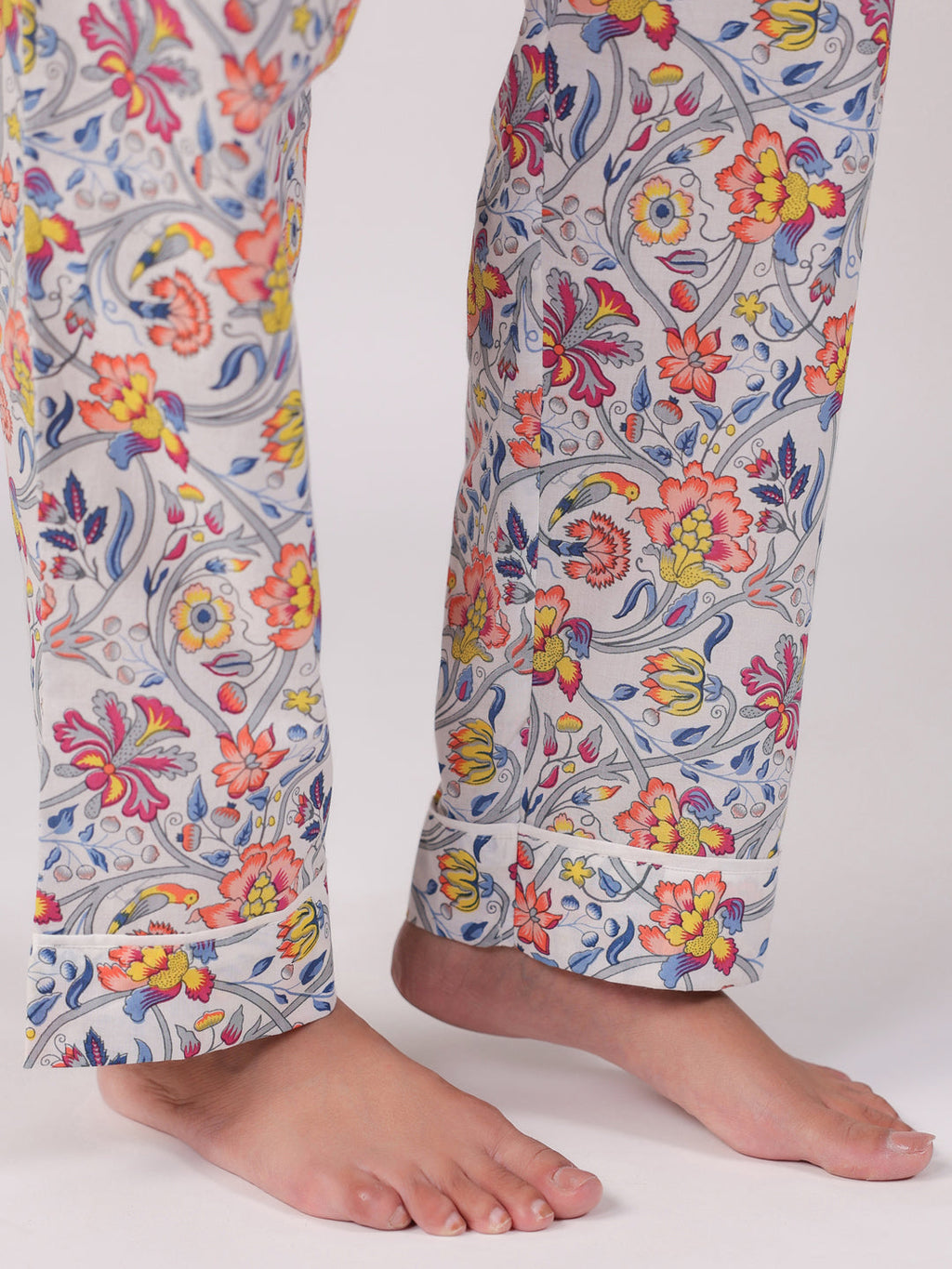 Multi Floral Printed Cotton Night Suit for Kids - SanskrutiHomes 