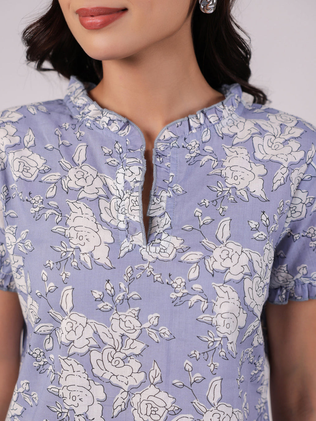 Multi Floral Printed Cotton Night Suit for Kids - SanskrutiHomes 