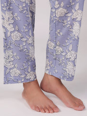 Floral Panda Printed Cotton Kids Night Suits - SanskrutiHomes 