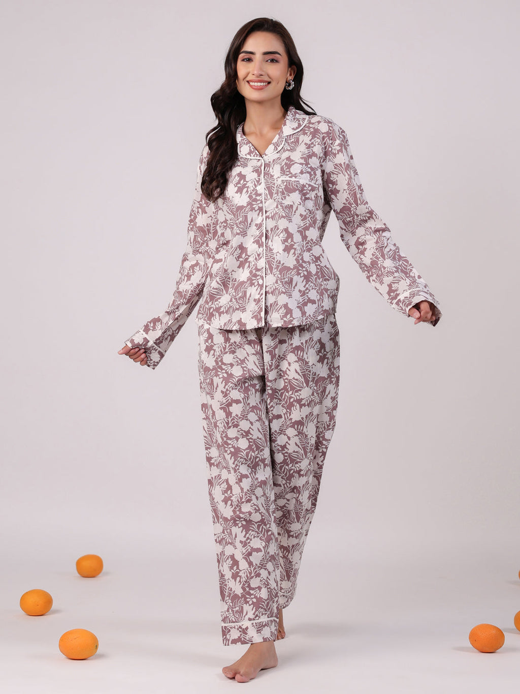 Floral Panda Printed Cotton Kids Night Suits - SanskrutiHomes 