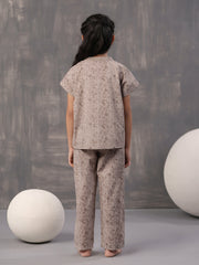 Kids Geometric Printed Cotton Night Suit - SanskrutiHomes 