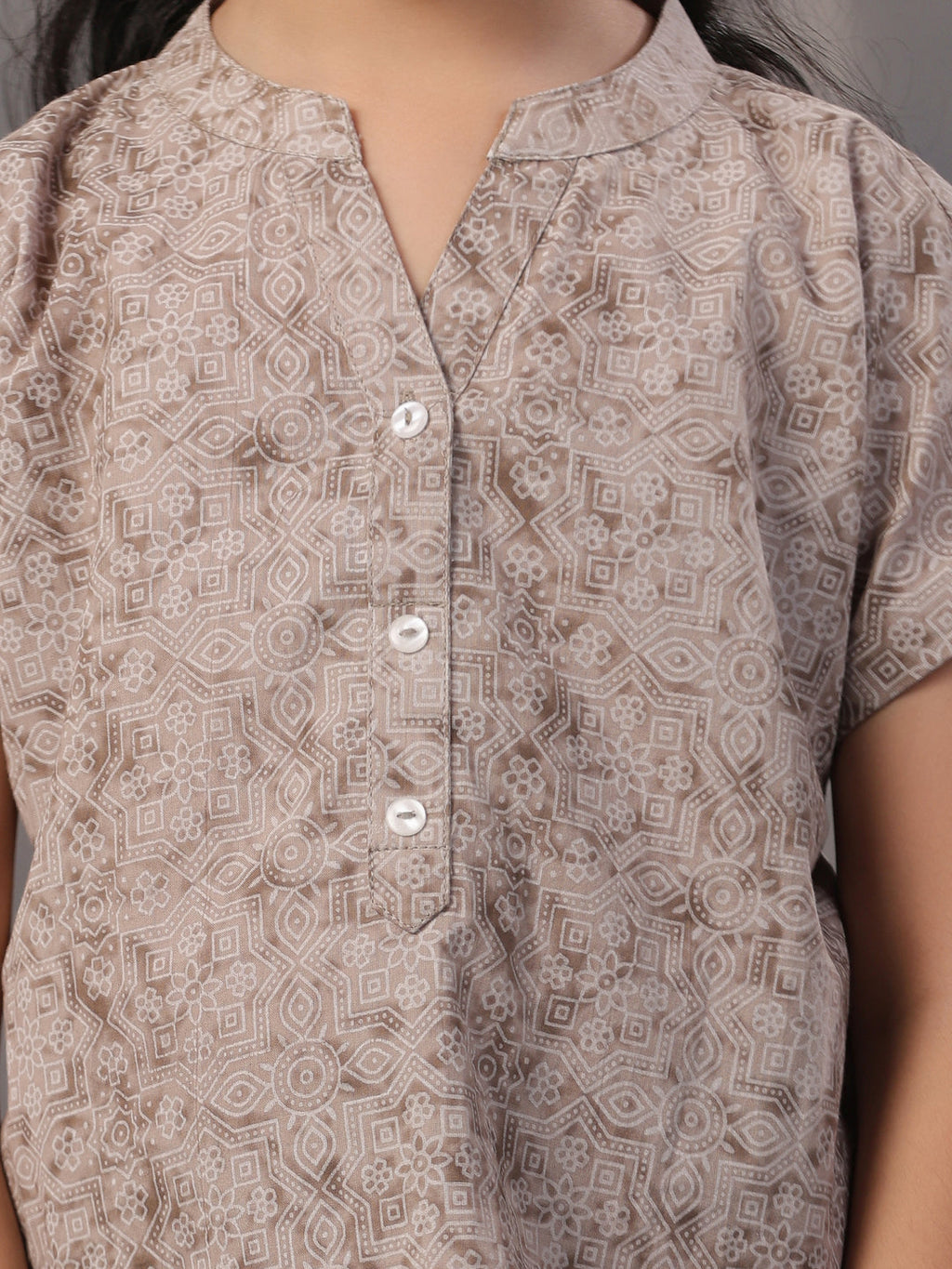 Kids Geometric Printed Cotton Night Suit - SanskrutiHomes 