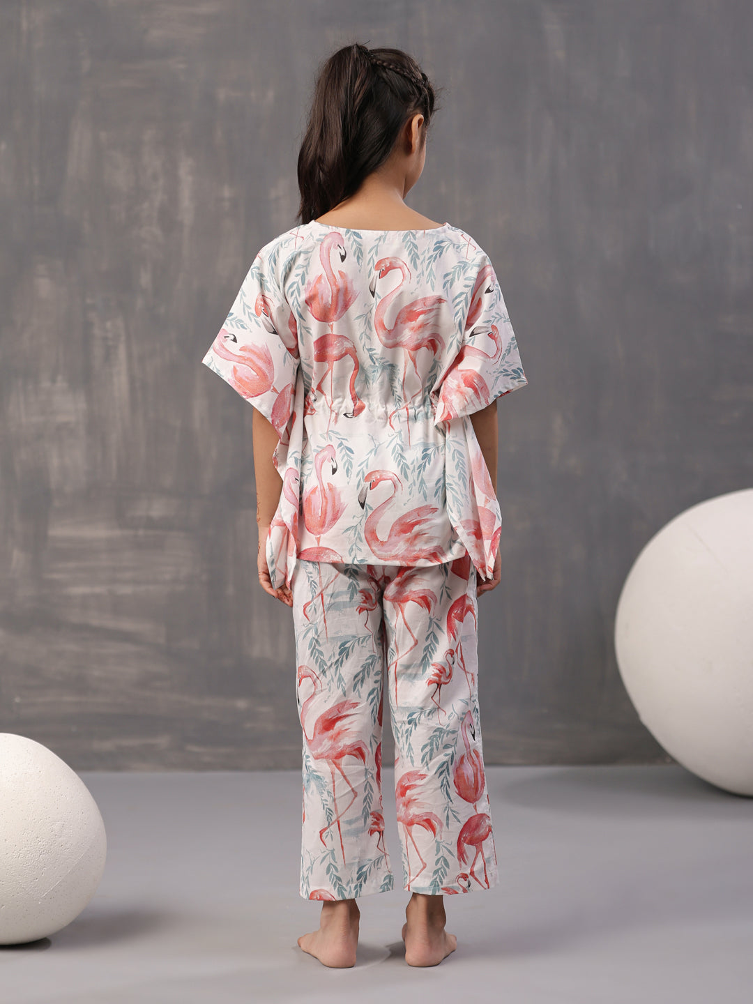 Floral Printed Cotton Night Suit for Kids - SanskrutiHomes 