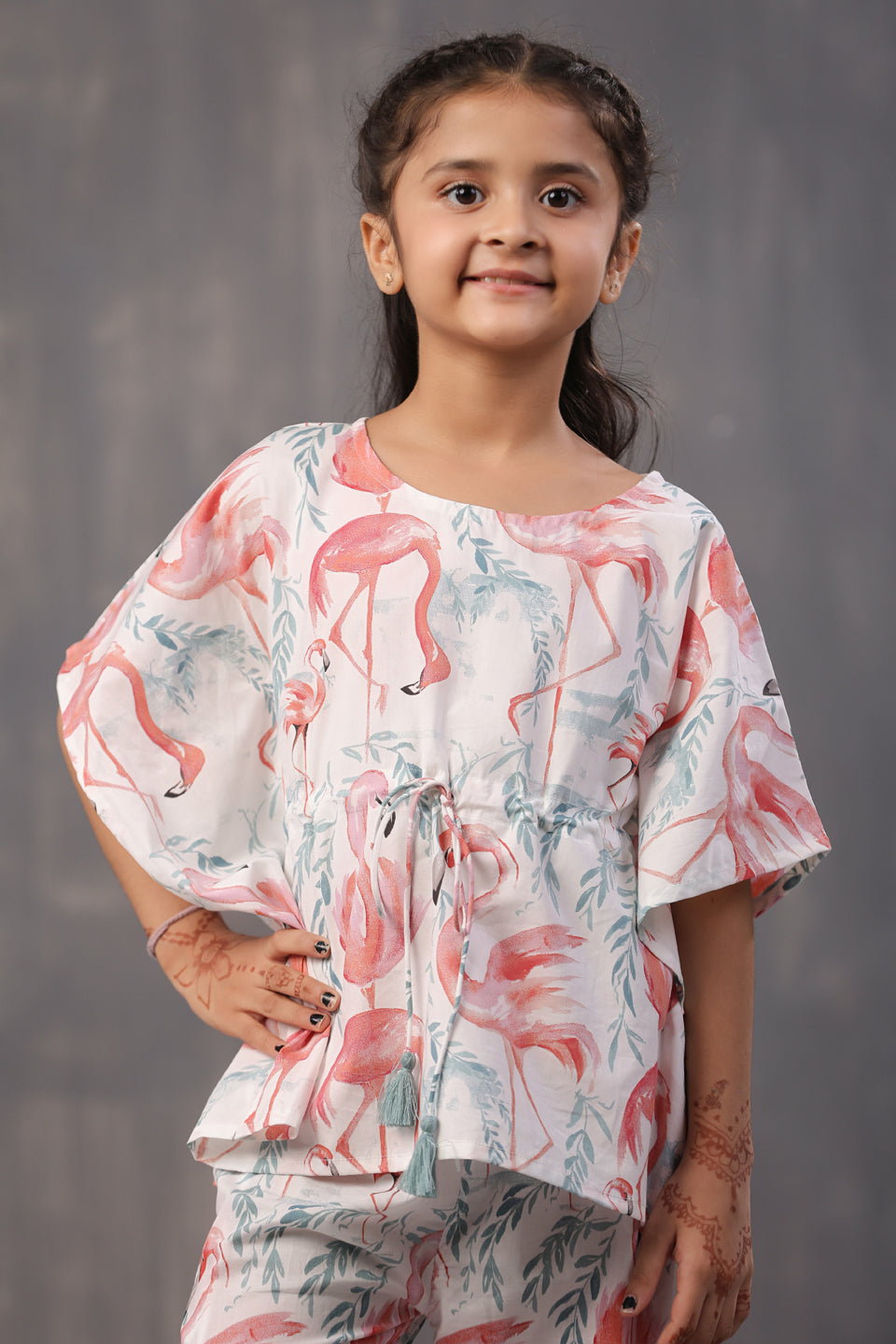 Floral Printed Cotton Night Suit for Kids - SanskrutiHomes 