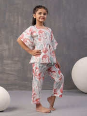 Animal Printed Cotton Kids Night Suits - SanskrutiHomes 