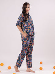 Multi Flower Printed Night Suit Set