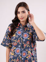 Multi Flower Printed Night Suit Set - SanskrutiHomes 