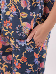 Multi Flower Printed Night Suit Set