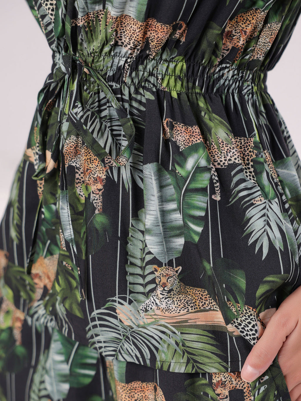 Black Flower Printed Night Suit Set - SanskrutiHomes 