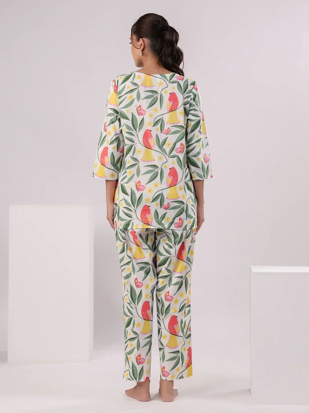 Multi Color Flower Printed Loungewear Set - SanskrutiHomes 
