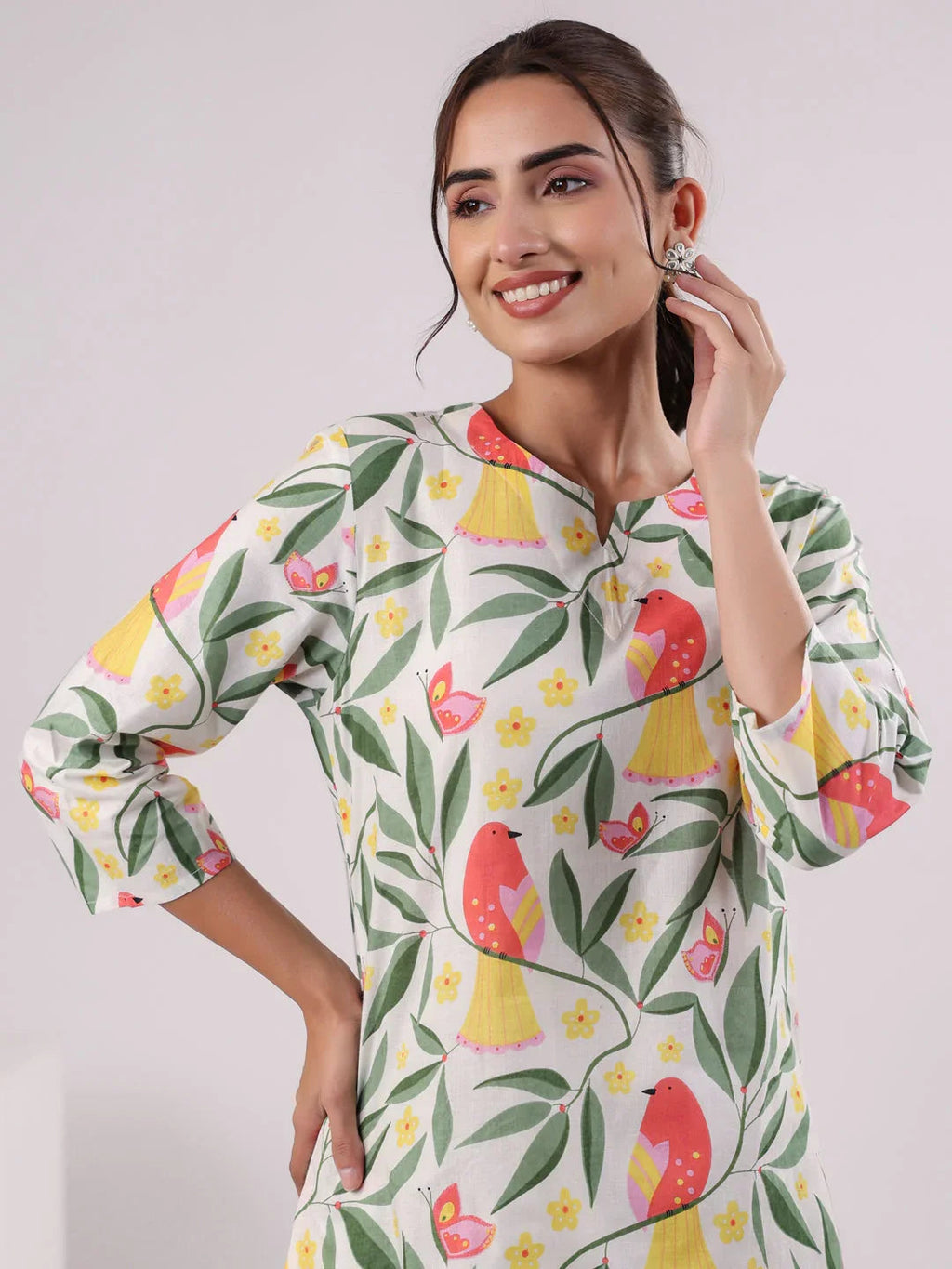 Multi Color Flower Printed Loungewear Set - SanskrutiHomes 