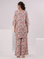 Multicolor Leaf Printed Night Suit Set - SanskrutiHomes 