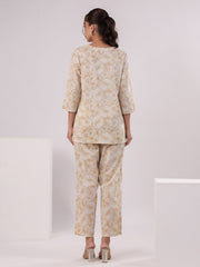 Brown Flower Printed Night Suit Set