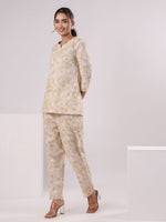 Brown Flower Printed Night Suit Set - SanskrutiHomes 