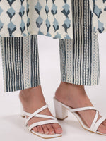 Blue & White 3 Piece Robe Loungewear Set - SanskrutiHomes 