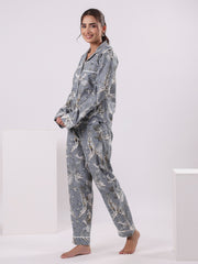 Animal Printed Night Suit Set For Women