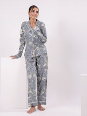 Animal Printed Night Suit Set For Women