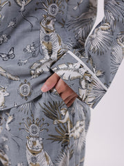 Animal Printed Night Suit Set For Women