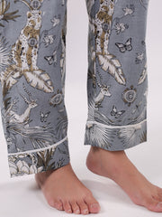 Animal Printed Night Suit Set For Women