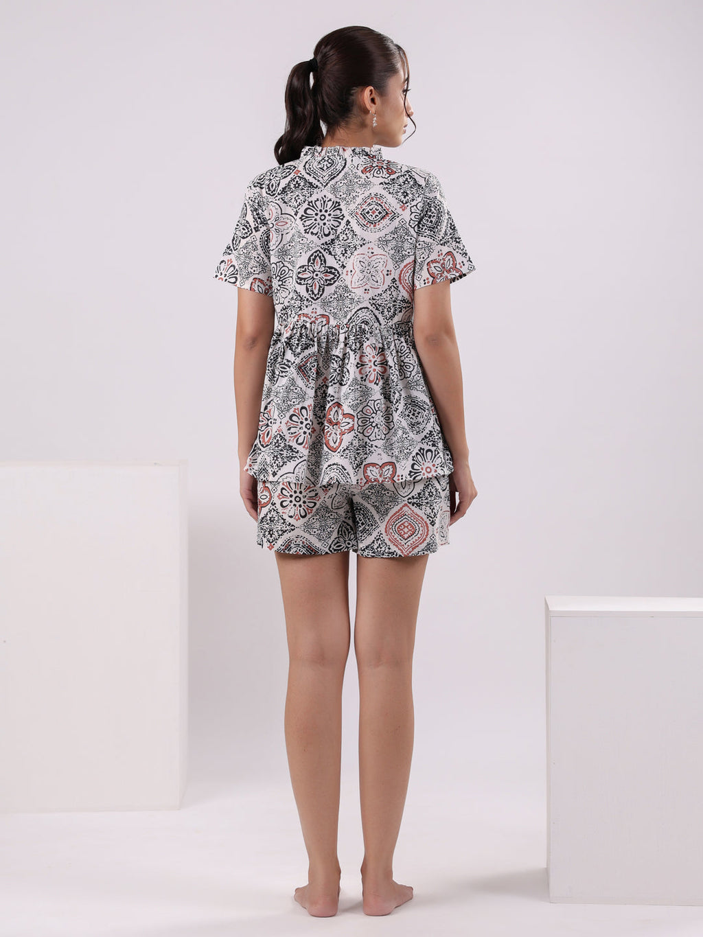 Cotton Printed Night Suit Set for Women - SanskrutiHomes 