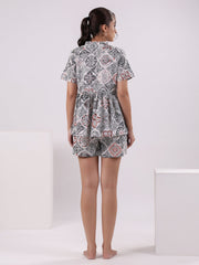 Cotton Printed Night Suit Set for Women - SanskrutiHomes 