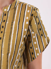 Cotton Stripted Printed Night Suit for Women - SanskrutiHomes 