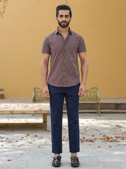 Men's Pure Cotton Black Casual Shirt - SanskrutiHomes 