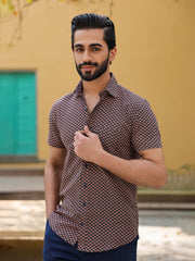 Men's Pure Cotton Black Casual Shirt - SanskrutiHomes 