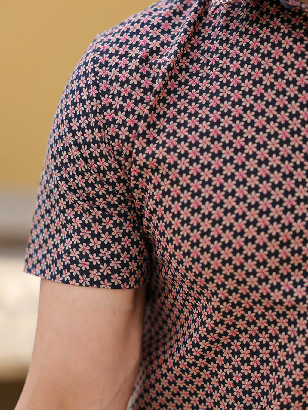 Men's Pure Cotton Black Casual Shirt - SanskrutiHomes 