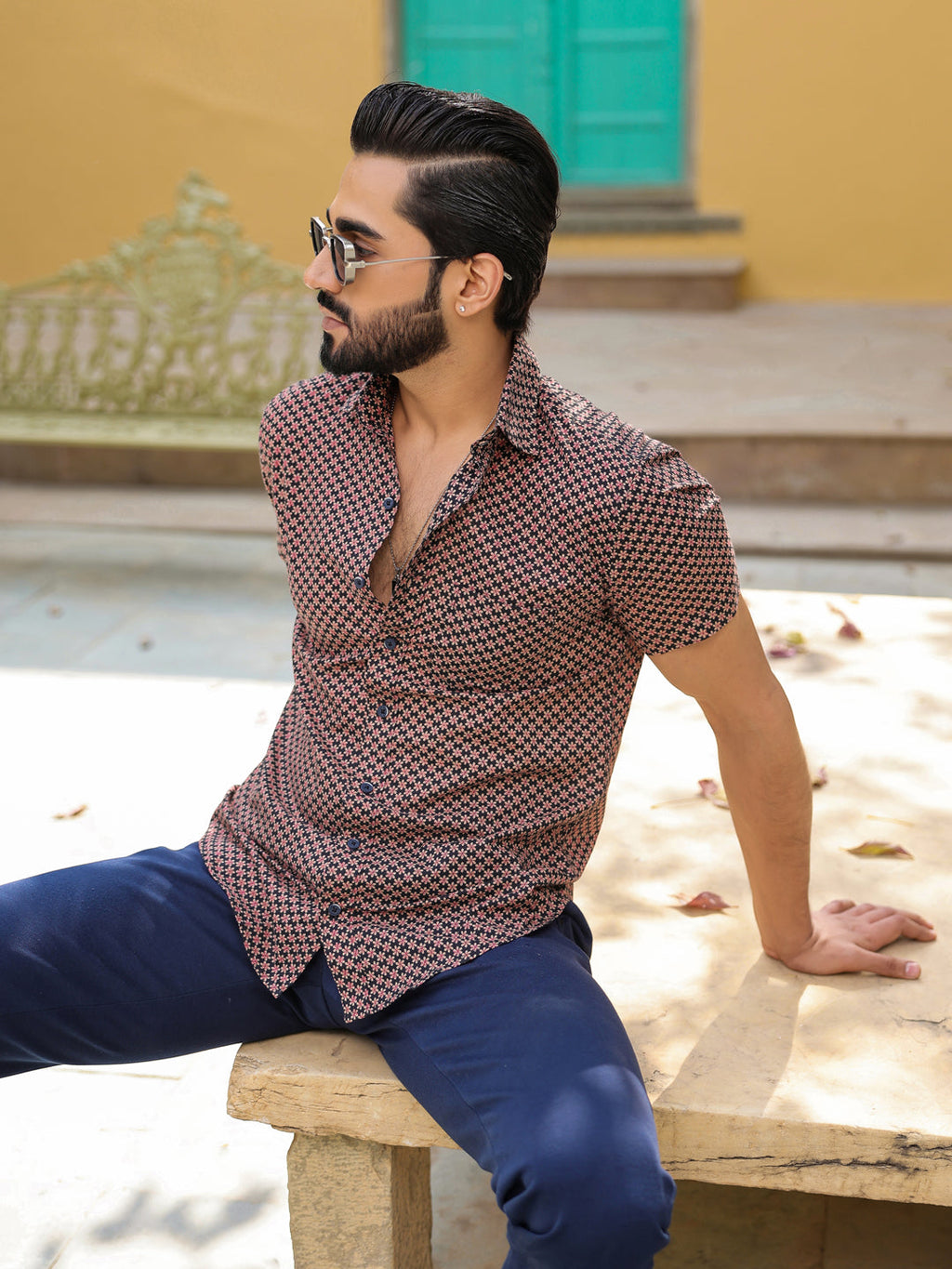 Men's Pure Cotton Black Casual Shirt - SanskrutiHomes 