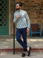 Men's Pure Cotton Off White Casual Shirt - SanskrutiHomes 