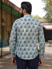 Men's Pure Cotton Off White Casual Shirt - SanskrutiHomes 