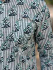 Men's Pure Cotton Off White Casual Shirt - SanskrutiHomes 