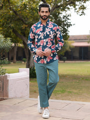 Men's Floral Print Pure Viscose Rayon Multi Colour Casual Shirt - SanskrutiHomes 