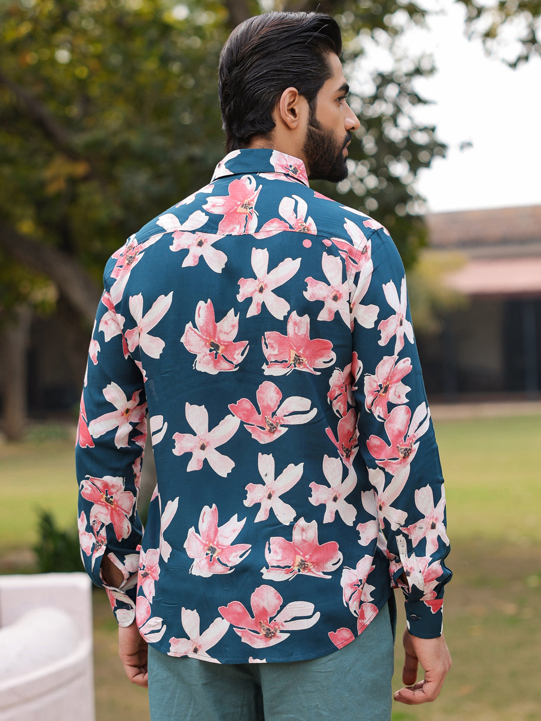 Men's Floral Print Pure Viscose Rayon Multi Colour Casual Shirt - SanskrutiHomes 