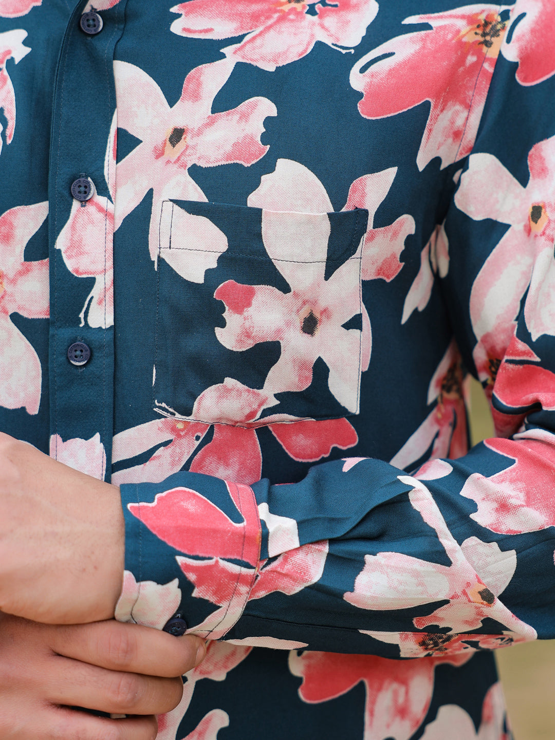 Men's Floral Print Pure Viscose Rayon Multi Colour Casual Shirt - SanskrutiHomes 