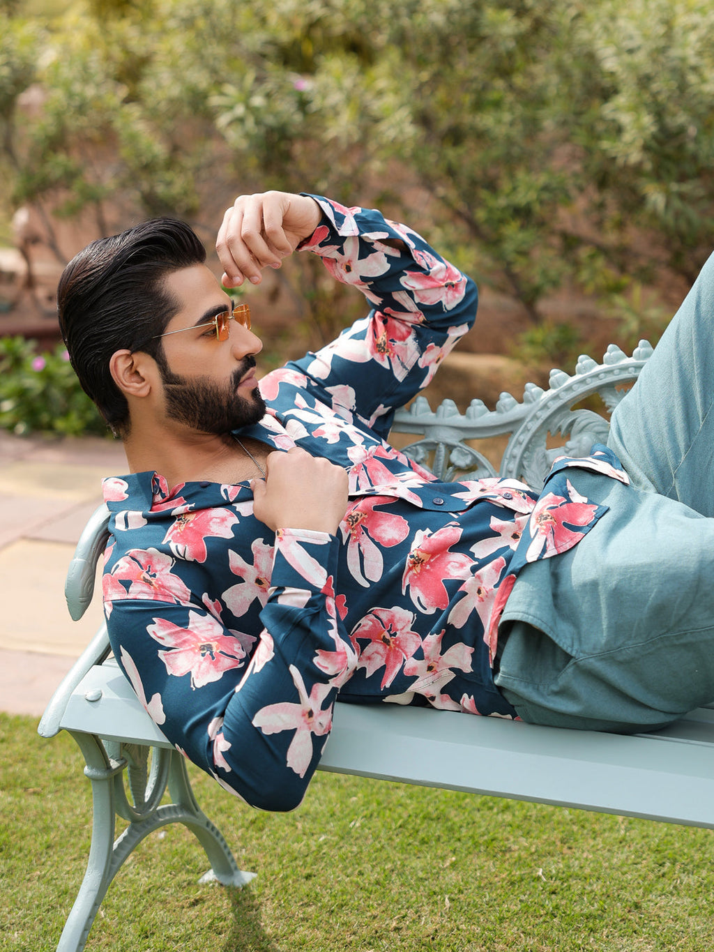 Men's Floral Print Pure Viscose Rayon Multi Colour Casual Shirt - SanskrutiHomes 