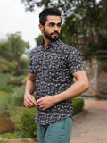 Men's Pure Cotton Black Casual Shirt - SanskrutiHomes 