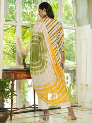 Women Pure Cotton Lehriya  3pcs Kurta Set