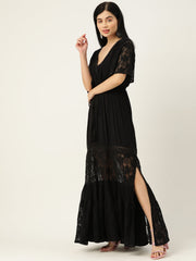 Black Fit & Flare Maxi Dress