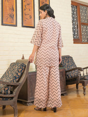 Printed Pleated Mirror Work Pure Cotton Cord Set