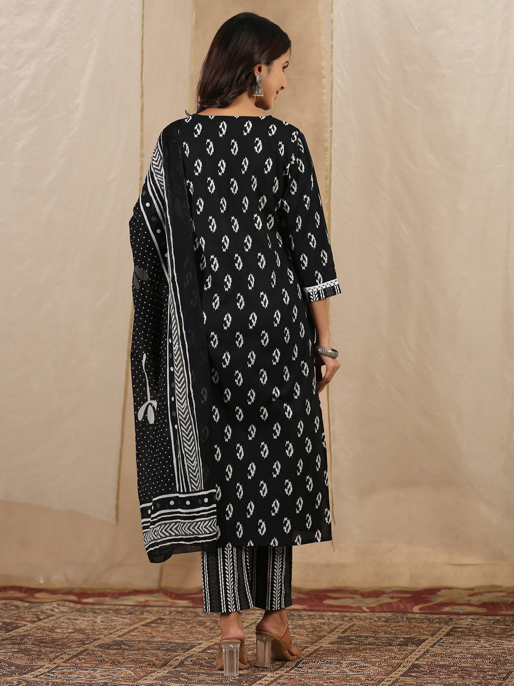 Women Pure Cotton 3 Pcs Kurta Set