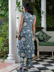 Floral Printed V-Neck Kurta Set