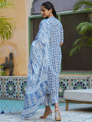 Women Pure Cotton 3pcs Kurta Set